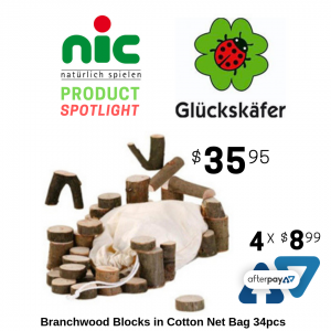 Product Focus: Gluckskafer – Branchwood Blocks in Cotton Net Bag 34pcs