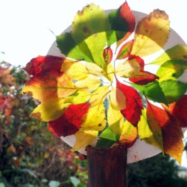 Trees from rolls - autumn stained glass