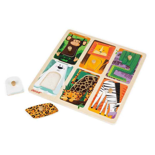 Janod - Tactile Peg Puzzle Zoo