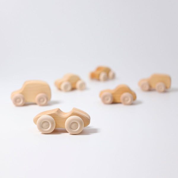 Grimms - Grimm's wooden Natural car set 6pcs available at Amousewithahouse