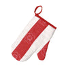 Gluckskafer - Red and White Padded Oven Glove available at Amousewithahouse