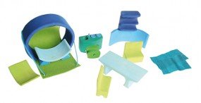 Grimm's Portable Doll House, Blue/Green - Amousewithahouse
