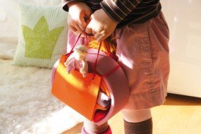 Grimm's Portable Doll House, Pink/Orange