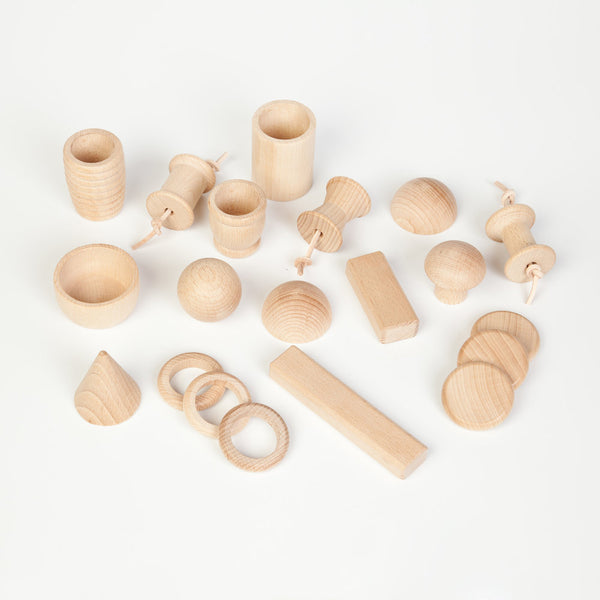 Grapat - Treasure Bag with 20 Natural Wooden Pieces available at Amousewithahouse