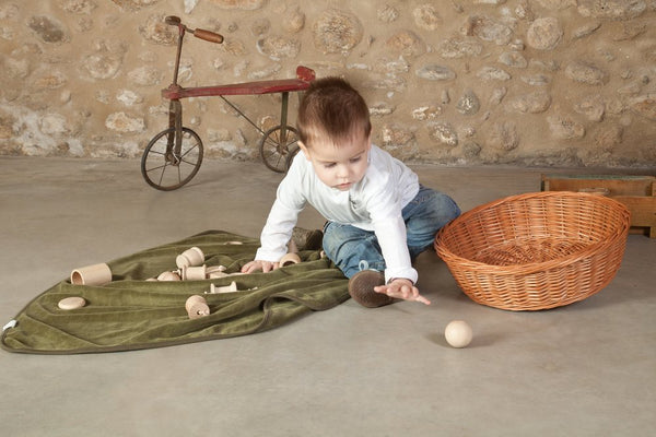 Grapat - Treasure Bag with 20 Natural Wooden Pieces available at Amousewithahouse